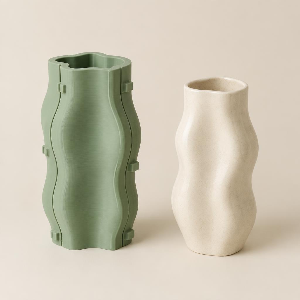 Molde em PLA impresso em 3D para vaso