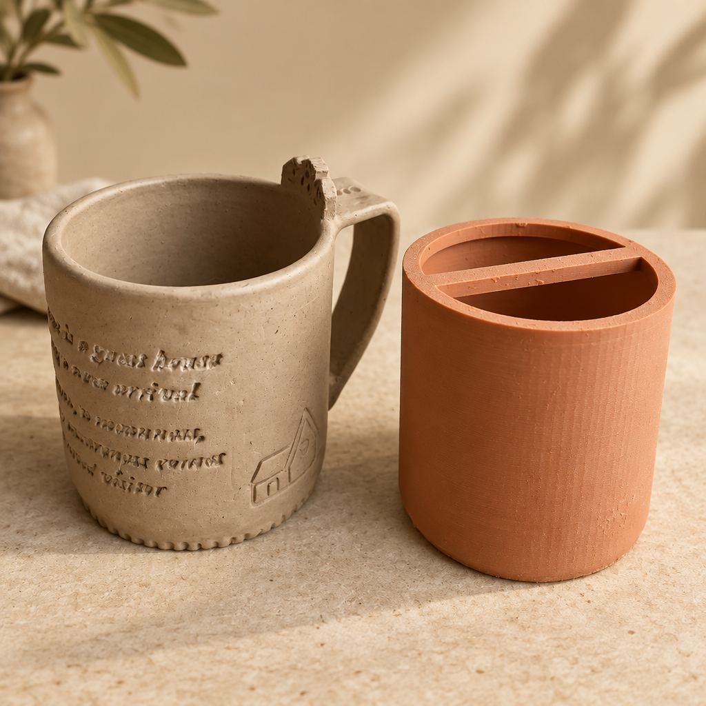 Molde Caneca Redonda — molde para cerâmica em PLA