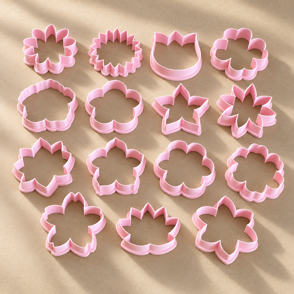 Molde Cortador Floral  (conjunto de 15 miniaturas) — molde para cerâmica em PLA