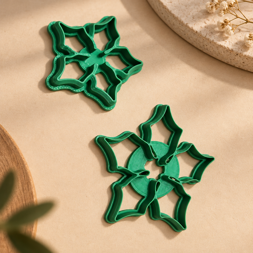 Molde Cortador Folha Floral — molde para cerâmica em PLA